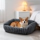 image 2 of Living and Home Soft Dog & Cat Bed,Pet Bolster Bed | Grey | Grey | M | 1