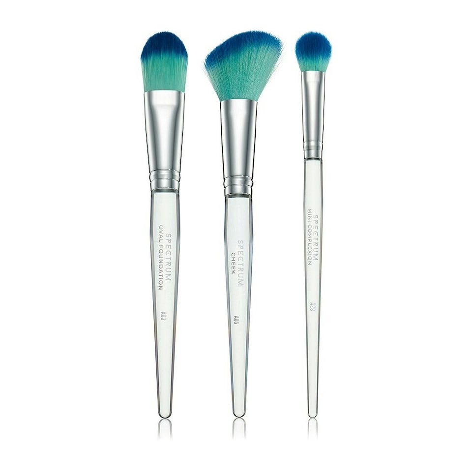 image 1 of Spectrum Brush Club 3pc Blue Brush Set for Makeup Application