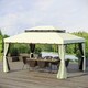 image 2 of Outsunny 4 x 3 m Aluminum Garden Gazebo, Double Roof Outdoor Gazebo Canopy Shelter with Netting & Curtains for Garden, Lawn, Backyard and Deck, Cream