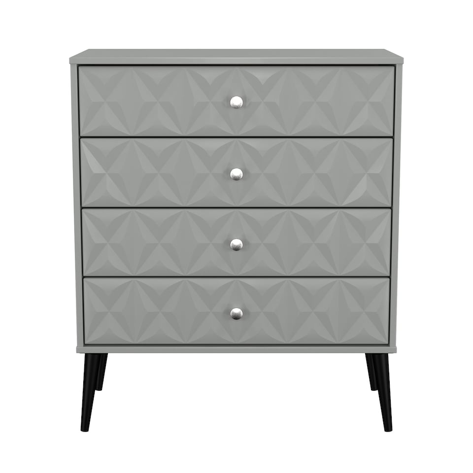 image 1 of Toledo 4 Drawer Chest of Drawers in Dusk Grey (Ready Assembled) | Grey | Dusk Grey