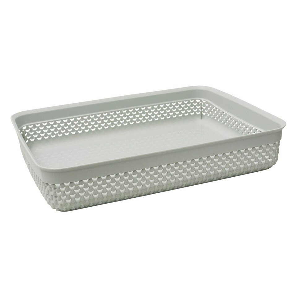 image 1 of JVL Droplette Set of 3 Rectangular Plastic Storage - Ice Grey Grey