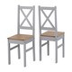 image 3 of Salvador 1+2 Tile Top Dining Set - Slate Grey/Distressed Waxed Pine Grey