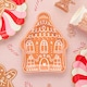 image 2 of Gingerbread House Shaped Christmas Paper Plates 21cm - Pack of 8