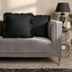 image 5 of OHS 2 x Faux Linen Frill Edged Cushion Covers, 45x45cm - Black