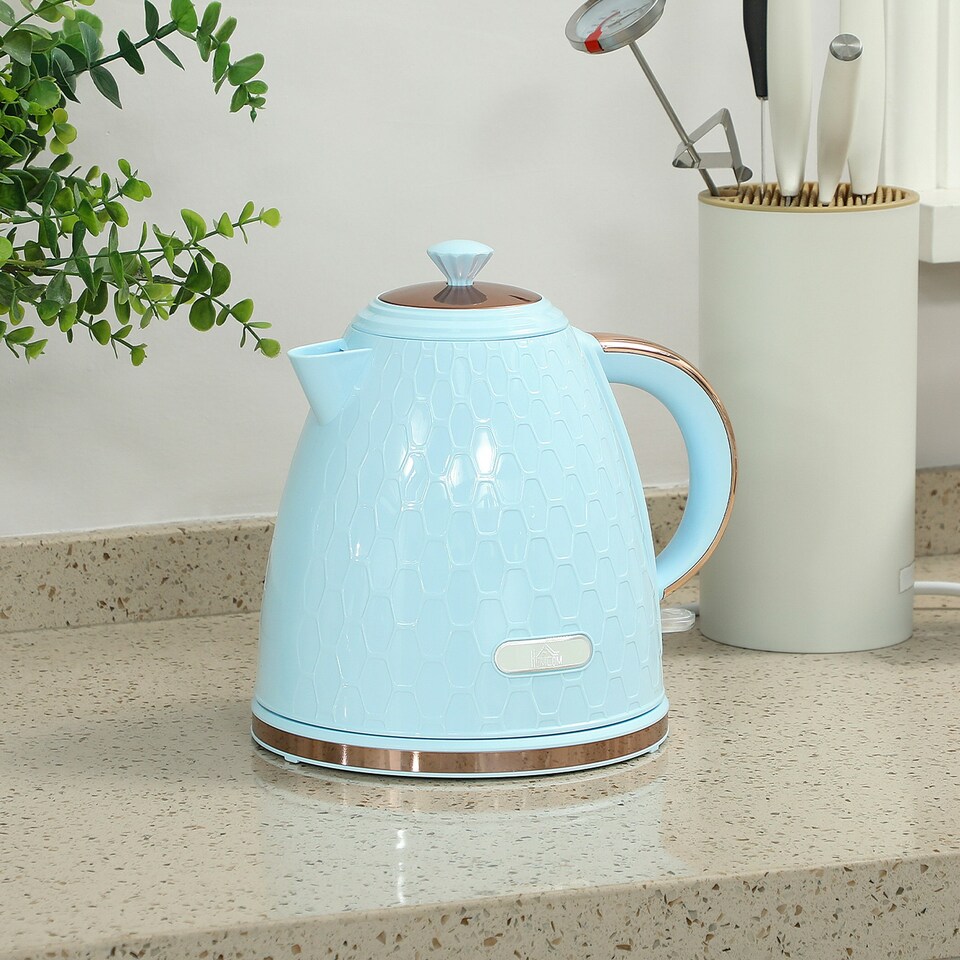 image 1 of HOMCOM Electric Kettle, Fast Boil, 1.7L, 3kW, Auto Shut-off, Light Blue