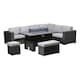 image 1 of DS Living Monica Black Rattan Garden Furniture 6 Seater + Fire Pit