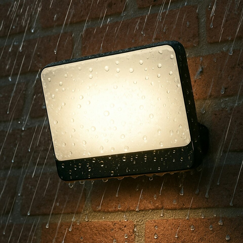 image 1 of CGC PARRY 50W LED Floodlight Black Body with Full Front White Opal Diffuser 4500lm 4000k Black