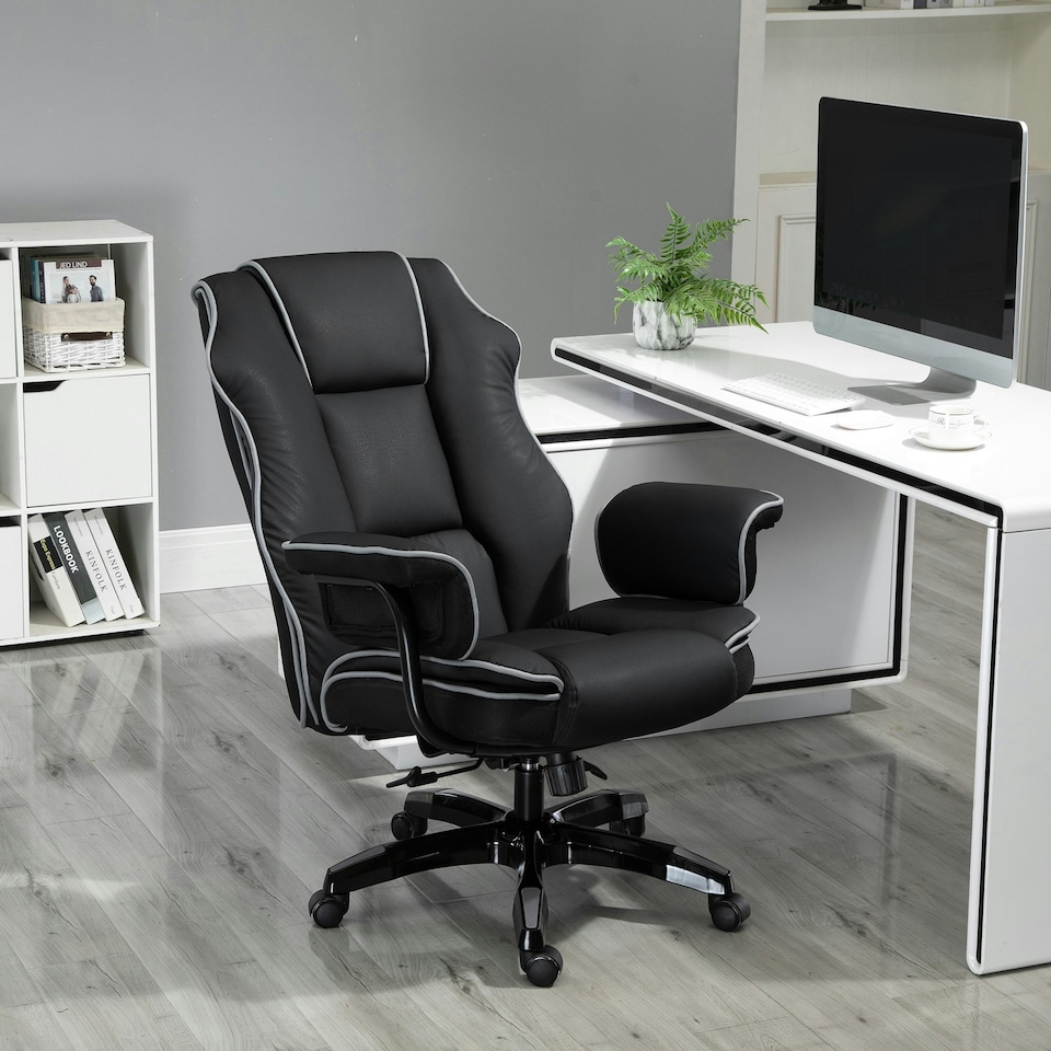 image 1 of Vinsetto High Back Office Chair with Height Adjustable, Reclining, Black