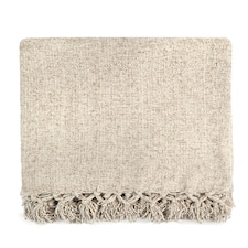 Darcy Tassel Dove Grey Blanket/Throw Grey | 150x200cm