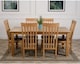 image 3 of Oslo 180 x 90 cm Large Oak Dining Table and 6 Harvard Chairs | Brown | Brown