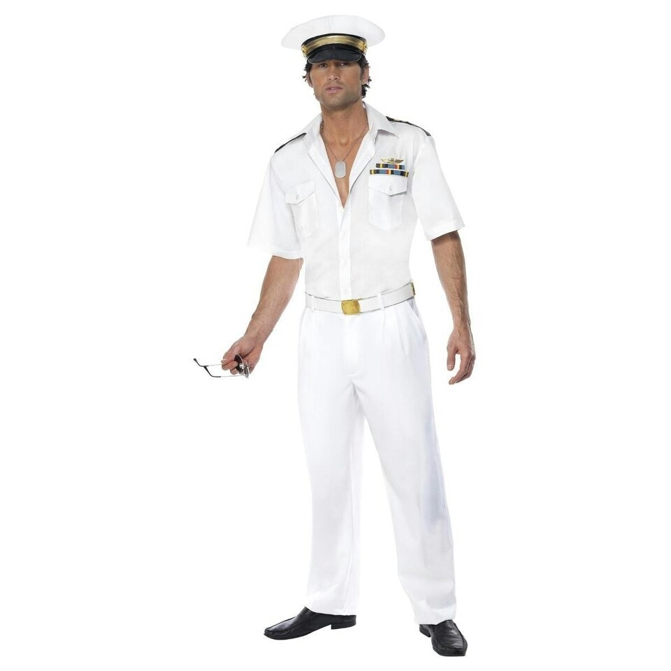 image 1 of Top Gun Mens Captain Costume Set - White - L R | Multi | L