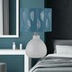 image 6 of Tuscan - White Ceramic Lamp with Teal Fern Shade White | Green