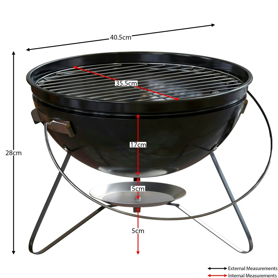 image 1 of Garden Vida Kansas Small Kettle Grill BBQ, Black
