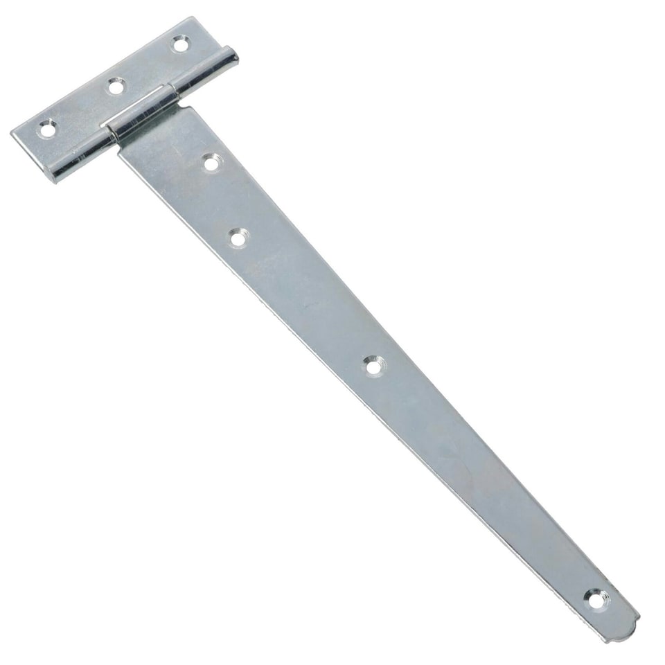 image 1 of 10in / 250mm Heavy Duty T Tee Hinges For Shed + Garden Gates Zinc Plated 6pc Silver