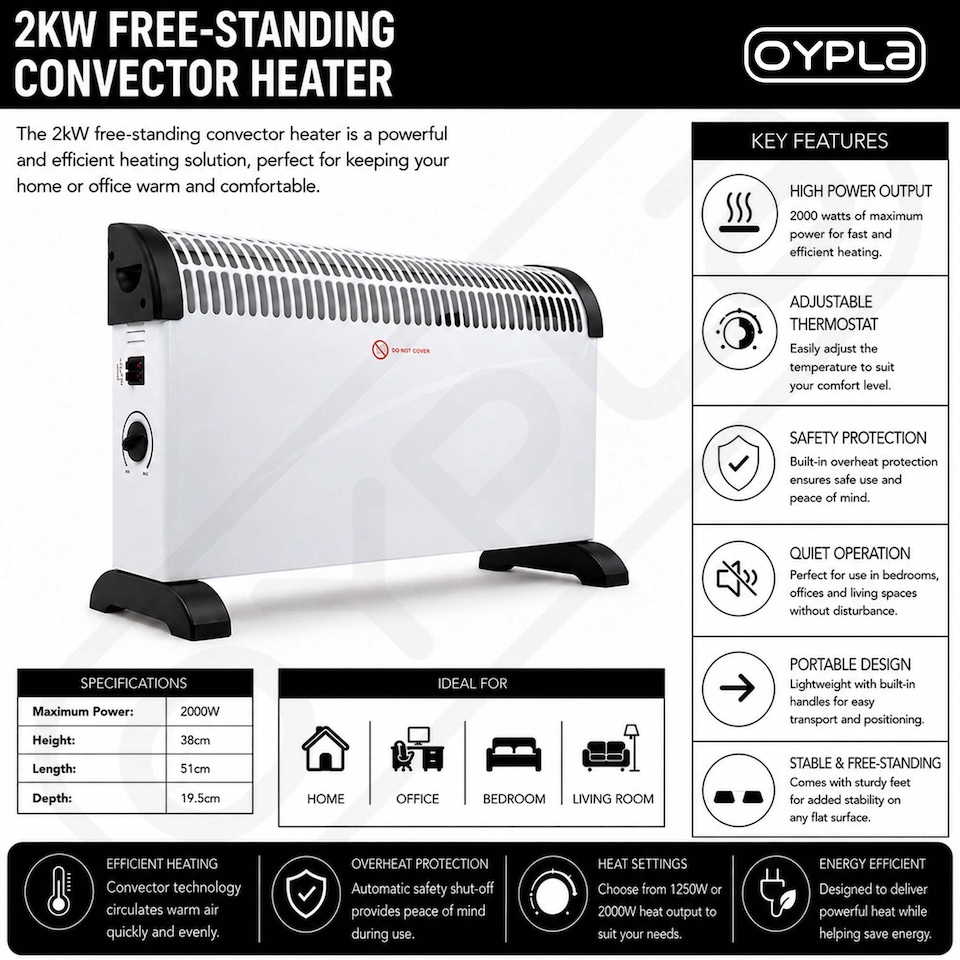 image 1 of 2 KW Free Standing Convector Heater