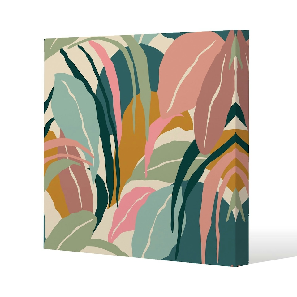 image 1 of artistic abstract leaves (Canvas Print) 114 x 114 x 4cm
