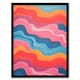 image 1 of Abstract Pastel Waves Pink Yellow Red Acrylic Black Framed Wall Art Print A4