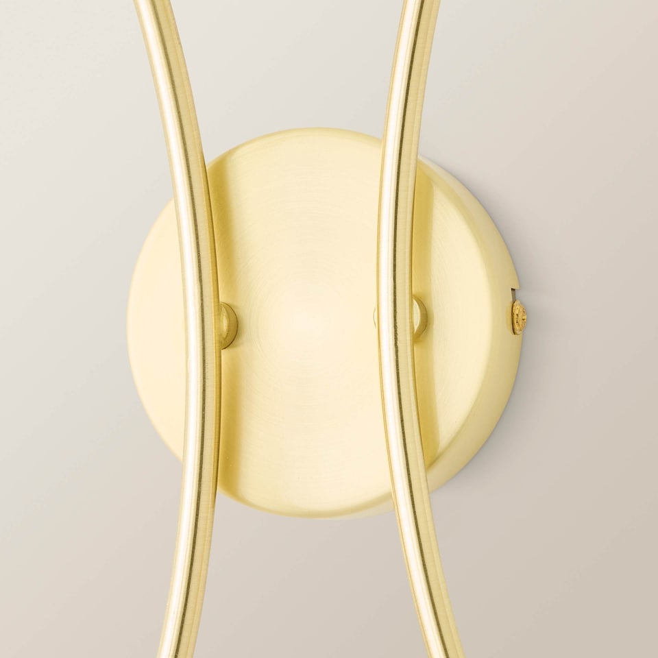 image 1 of ValueLights Maya Brushed Gold 2 Way Curved Upright Wall Light | Gold