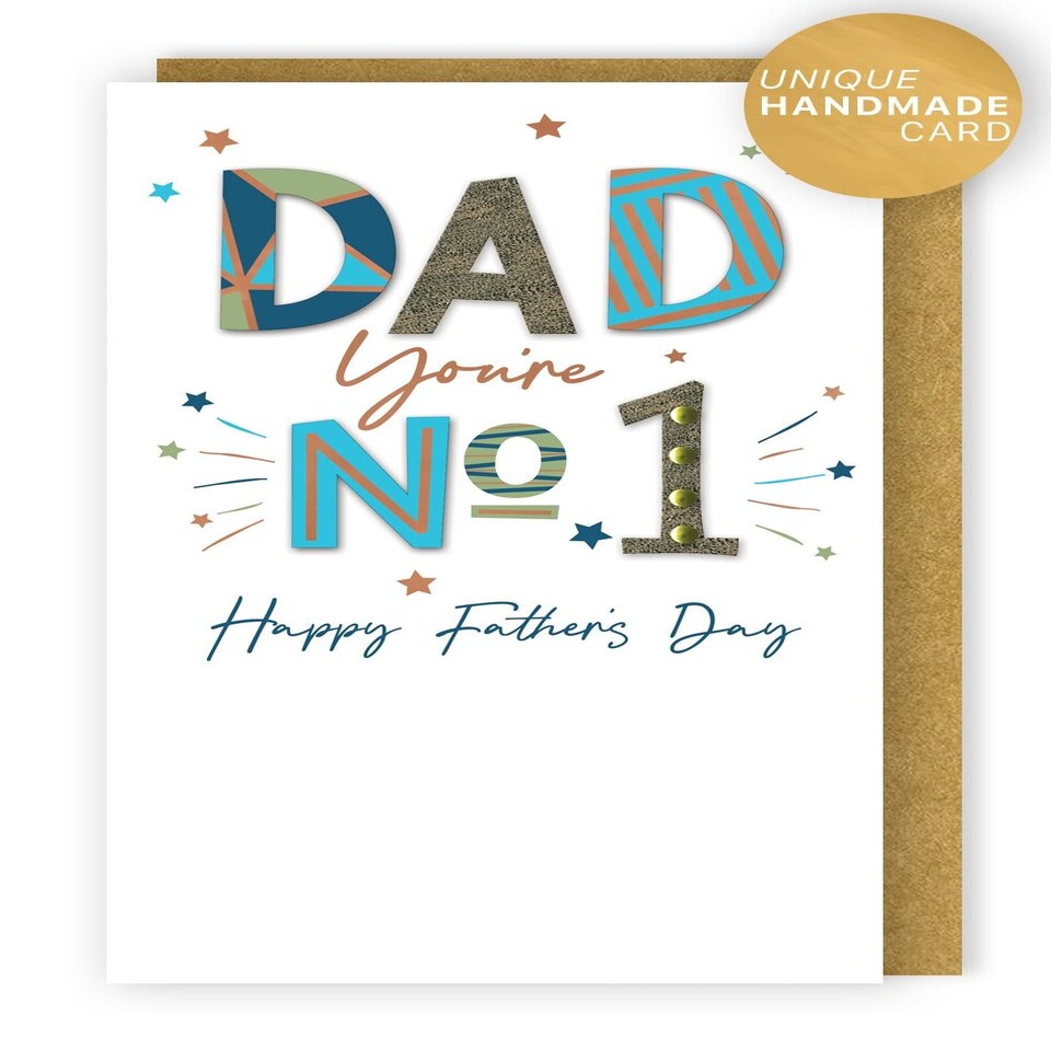image 1 of You're No1 Dad Embellished Hand-finished Father's Day Card