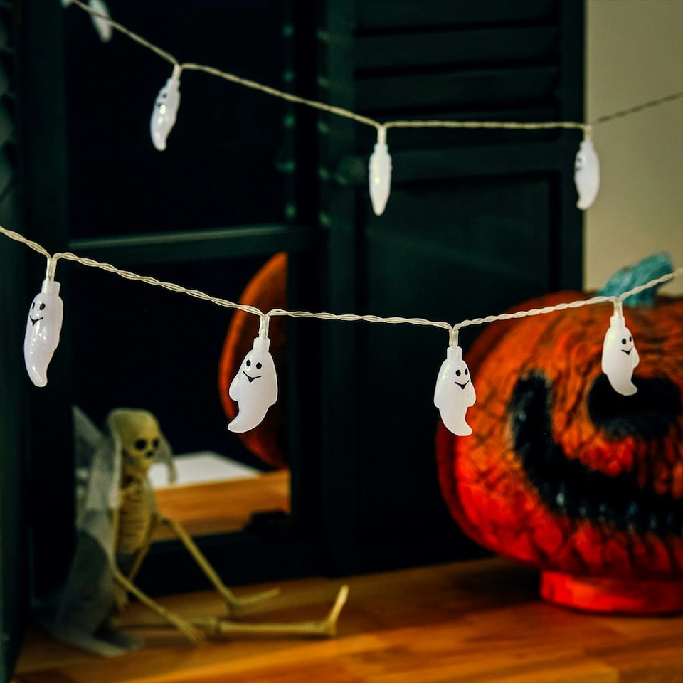 image 1 of Living and Home Halloween 20 LED Ghost String Lights for Decoration