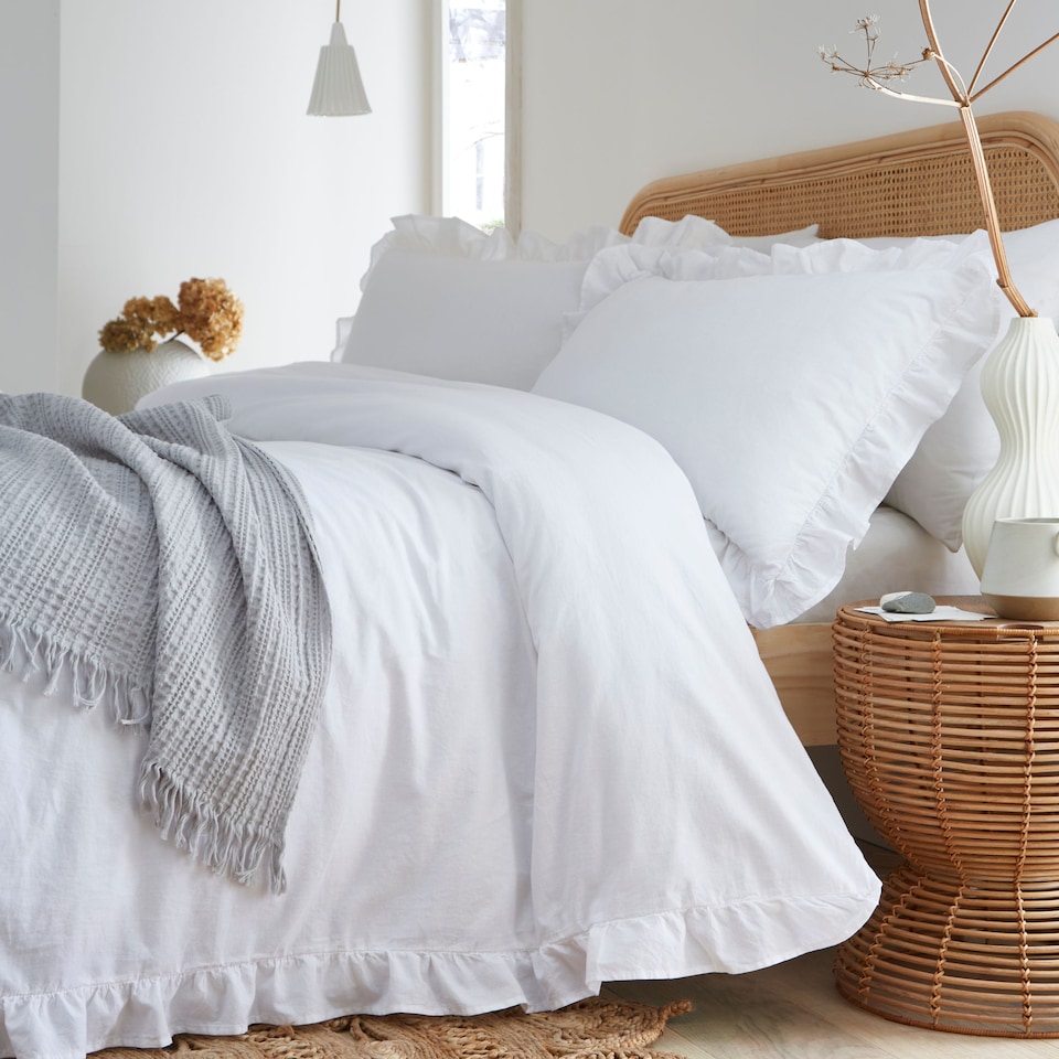 image 1 of Appletree Cassia Frill Duvet Cover Set White