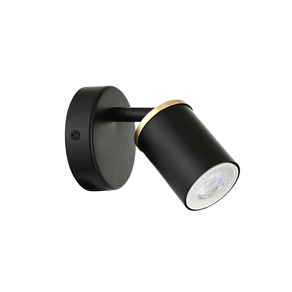 image 1 of Set of 2 Larbert - Black Adjustable Wall or Ceiling Spotlight