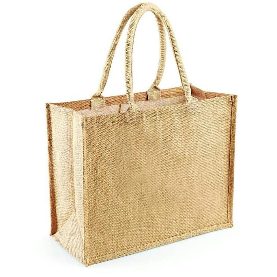 image 1 of Westford Mill Classic Jute Shopper Bag (21 Litres) (Pack of 2) - Natural - One Size