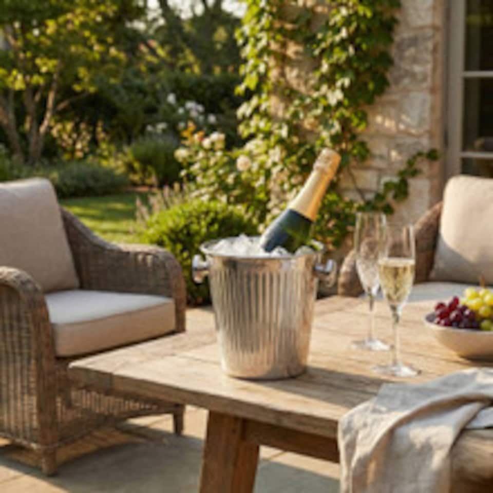image 1 of Stainless Steel Champagne Cooler Bucket | Silver | 22 x 21 x 22 | 1