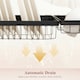 image 6 of HOMCOM 2 Tier Dish Rack, Over The Sink Dish Drainer Rack for Kitchen, Black