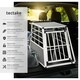 image 2 of Aluminium Pet Car Crate Travel Cage Dog Puppy Cat Transport Kennel 2 sizes - 90x65x69.5cm