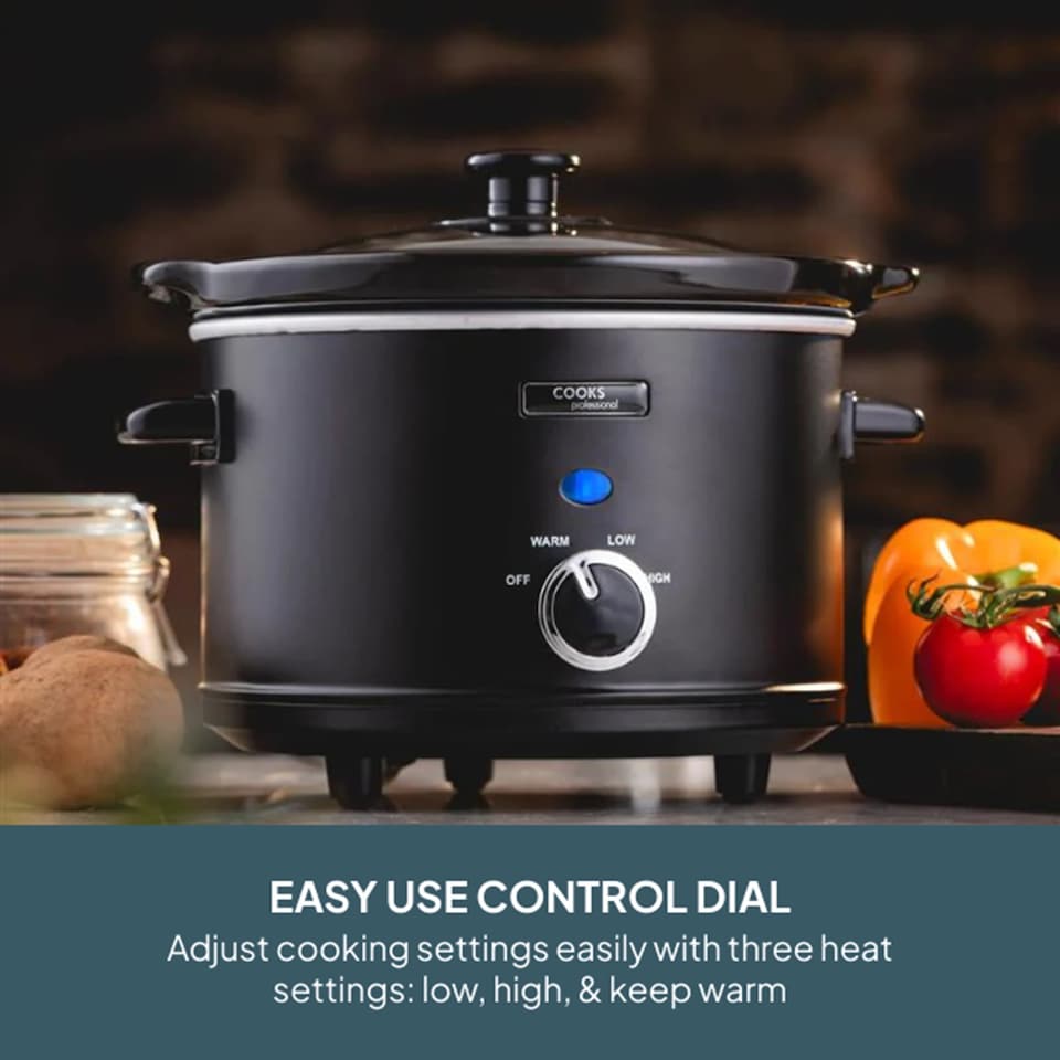 image 1 of Cooks Professional 2.5L Slow Cooker with Lid & Removable Bowl & 3 Heat Settings