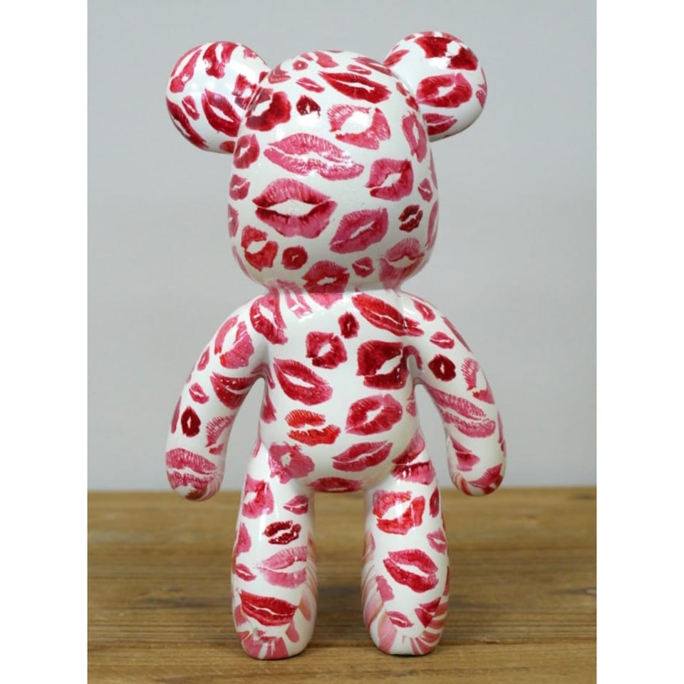 image 1 of Gifts Direct 2 U White Kiss Bear Ornament 22cm