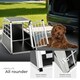 image 4 of Aluminium Pet Car Crate Travel Cage Dog Puppy Cat Transport Kennel 2 sizes - 90x65x69.5cm