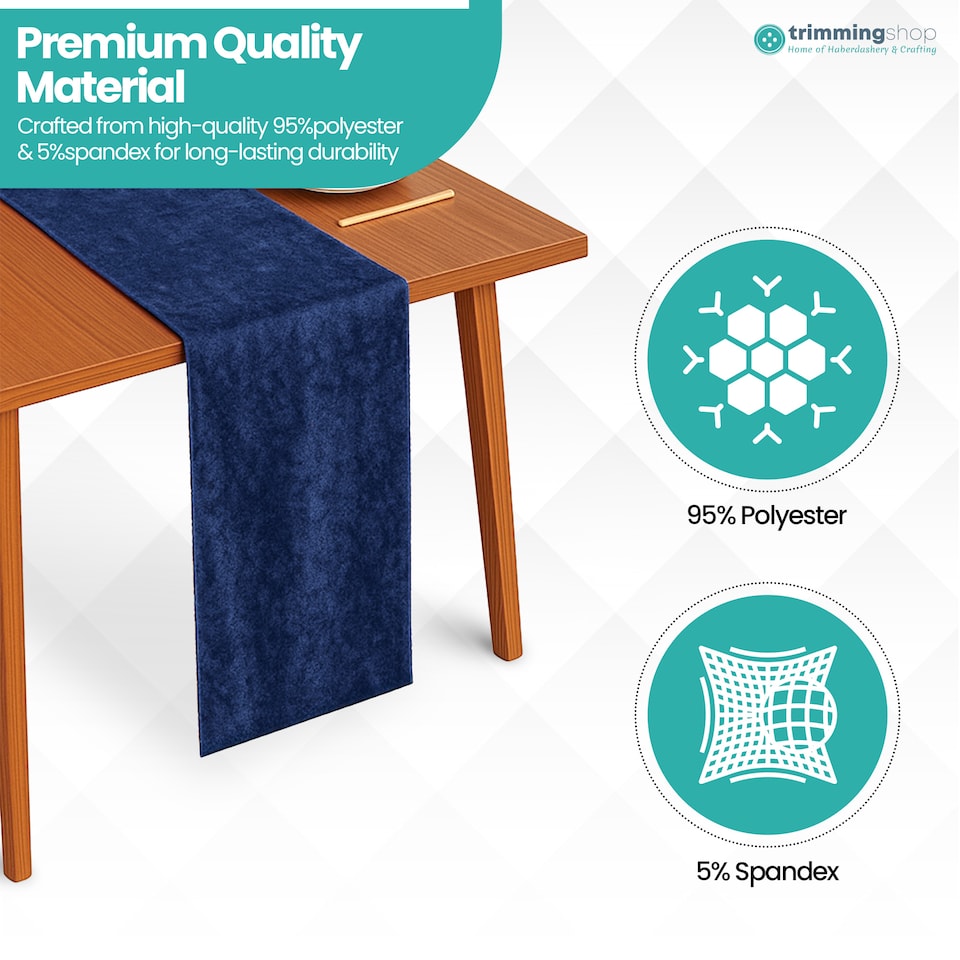 image 1 of Crushed Velvet Table Runner, Glitz Table Runners - 33 x 274cm