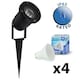 image 3 of ValueLights Pack of 4 - Ground Spike/Wall Mount IP65 Rated Outdoor Lights in a Black Finish - Complete 5w LED GU10 Bulbs 6500K Cool White
