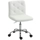 image 1 of HOMCOM Modern Vanity Computer Desk Chair with Rolling Wheels, White White