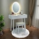 image 4 of COSTWAY Makeup Vanity Dressing Table Set with Lighted Mirror White