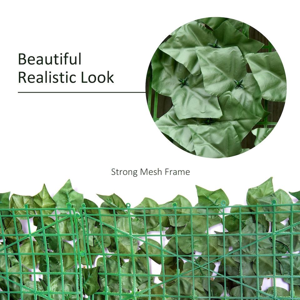 image 1 of Outsunny Artificial Leaf Hedge Panel Garden Fence Privacy Screen on Roll 1m x 3m