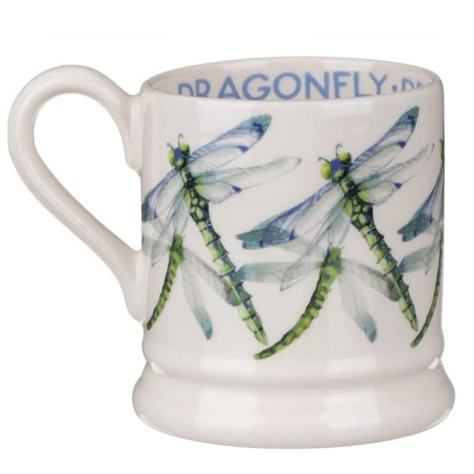 image 1 of Mug: 1 x 300ml Emma Bridgewater Dragon Fly Half Pint Mug, Ceramic White