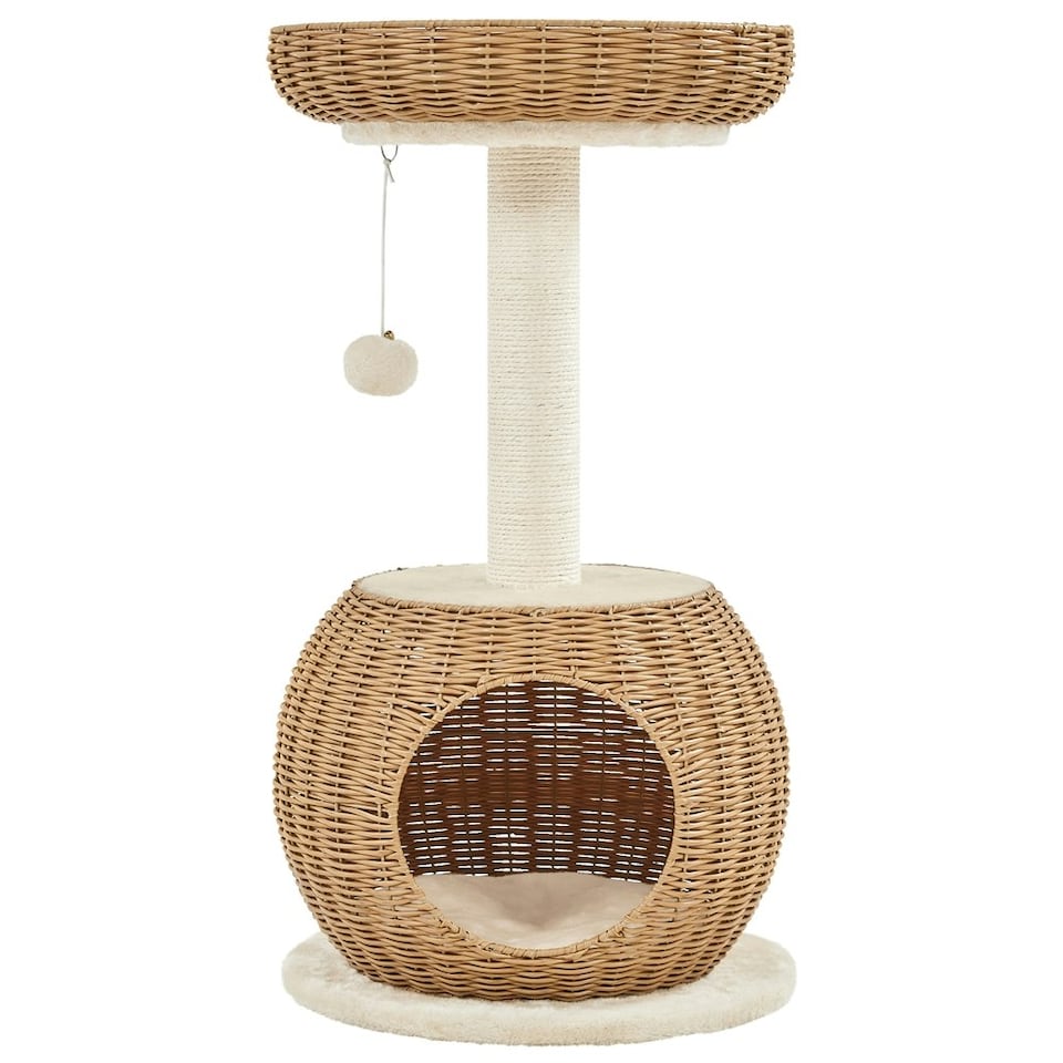 image 1 of Yaheetech 75 cm Tall Rattan Cat House  Beige