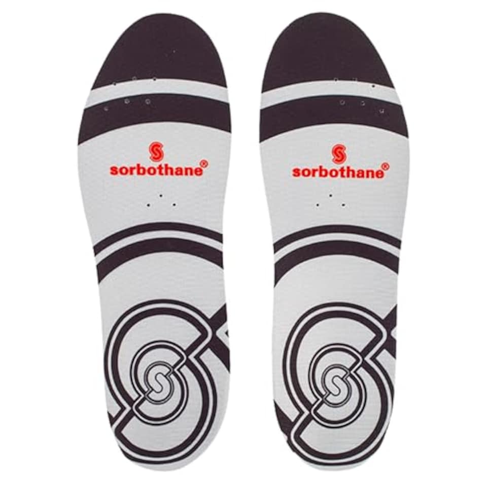 image 1 of Sorbothane Sorbo Pro Insoles Men & Women – Shock Absorbing Inserts For Pronation & Heel Pain Relief – Arch Support Shoe Insole For Running, Walking, Work Boots – Antibacterial, Size UK 10