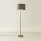 image 3 of ValueLights Charlie Brushed Chrome Floor Lamp Black Taper Shade & Bulb | Silver