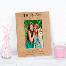Personalised Happy Birthday Any Age Wood Picture Frame 7 x 5 Sister