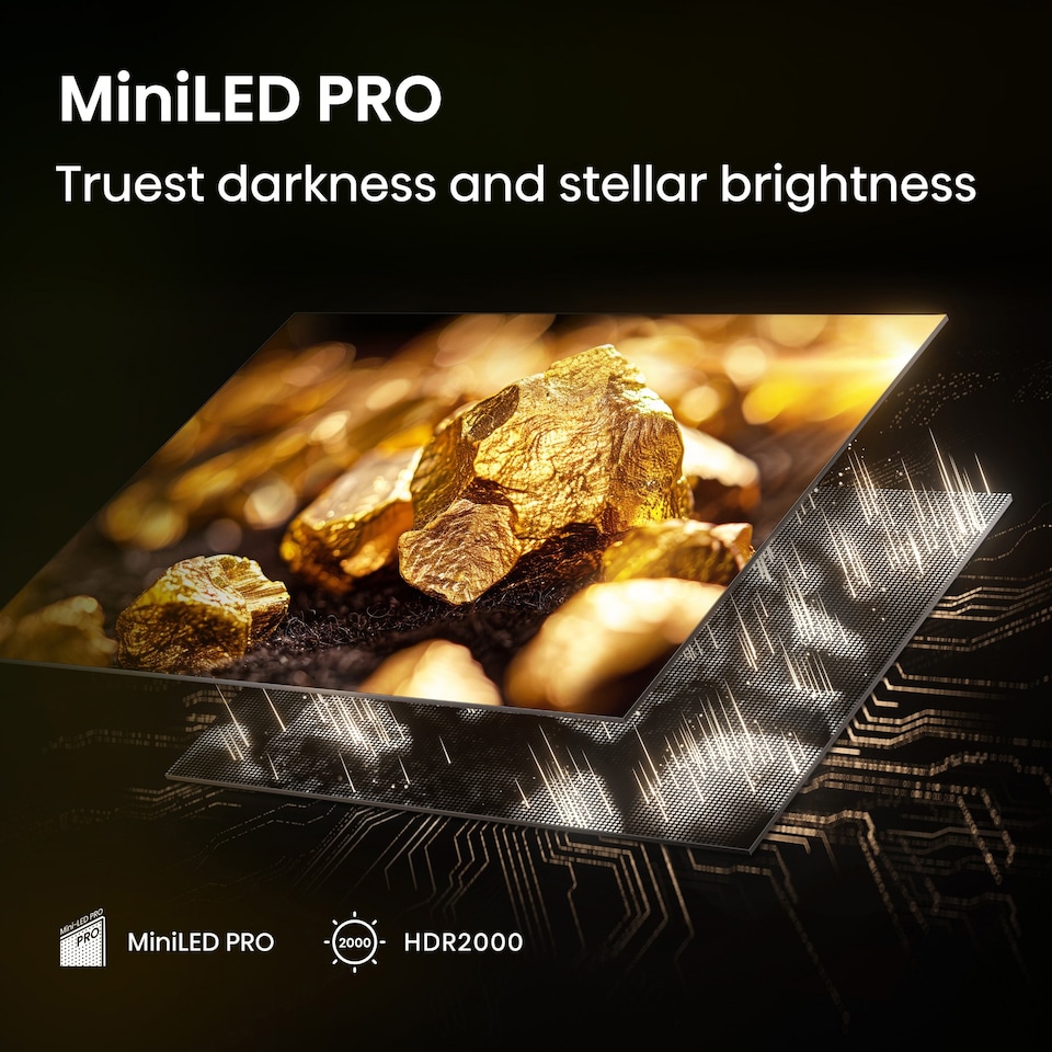 image 1 of Hisense 55" U7QTUK PRO MiniLED 165Hz Smart AI TV with Freely