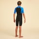image 4 of Decathlon BOY’S SURFING 1.5 MM NEOPRENE SHORTY WETSUIT 500 BLUE BLACK