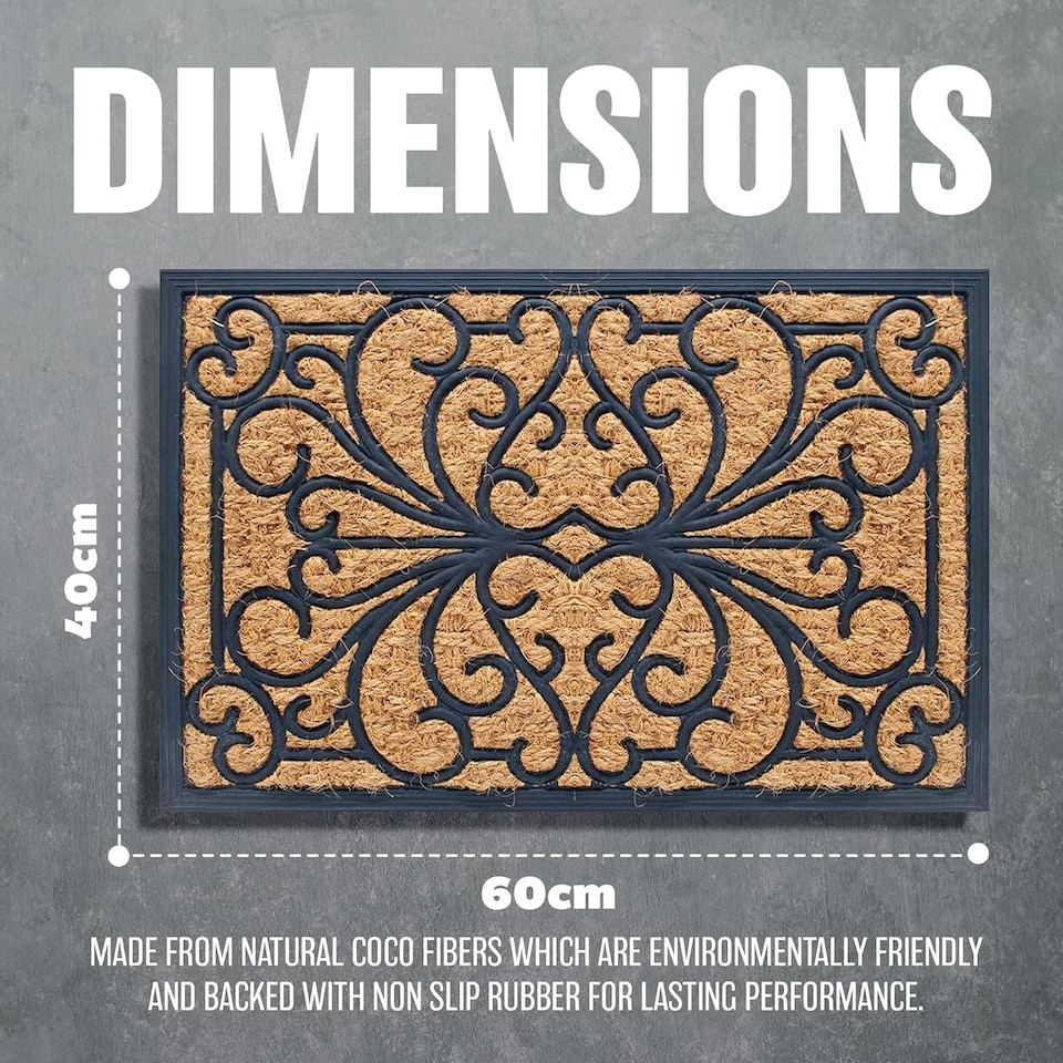 image 1 of Home Entryway Heavy Duty Non Slip Door Mat Panama Home Welcome Coir