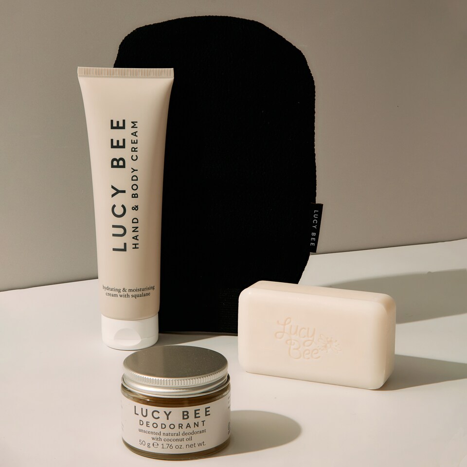 image 1 of Lucy Bee Natural Body Care Gift Set, 4 Piece Fragrance Free Skincare Set