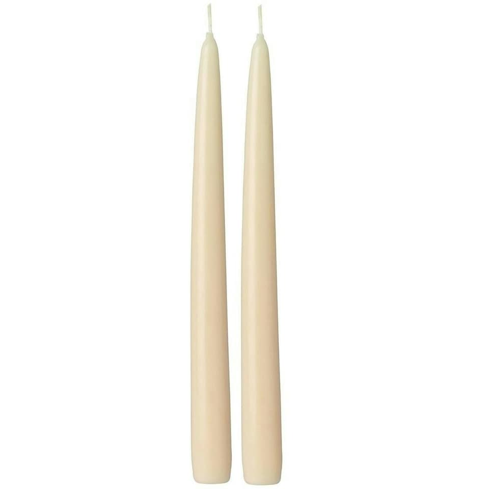 IHR Taper Candle Pair Solid Coloured Unscented Champagne