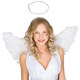 image 3 of Angel Costume  Womans Halo Wings Fancy Dress Halloween Student Party | White | white | 1