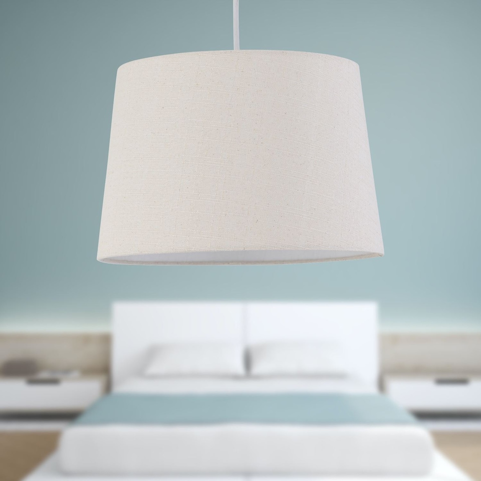 image 1 of Zoey - Natural Linen Easy Fit Pendant or Lamp Shade | Brown | Medium | 1